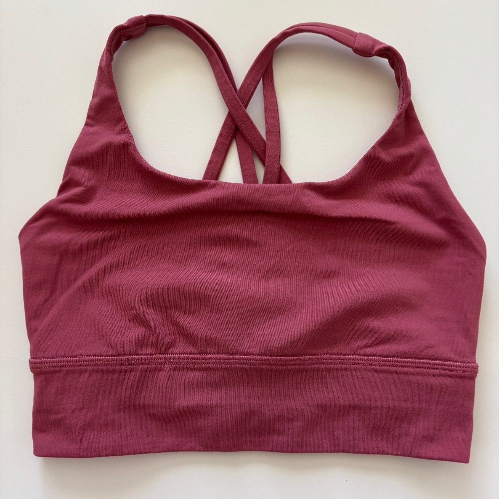 Lululemon Energy Longline Sport Bra Cherry Tint Size 4